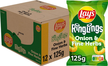 Lay's Ringlingszwiebel feine Kräuter - Chips - 12 x 125 Gramm
