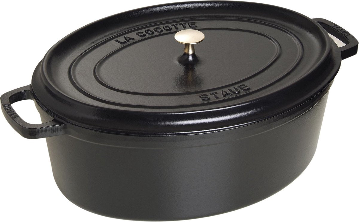 Staub Kasserolle oval Cocotte schwarz - ø 41 cm 12 Liter