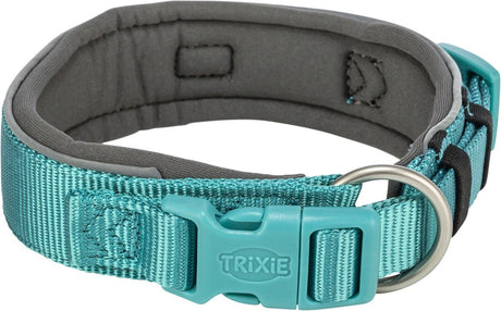 Trixie Hundehalsband – Premium extra breit Aqua Graphitgrau – 40–48 x 4 cm, verstellbar, reflektierend
