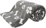 Trixie Hundedecke Kenny Fleece Knochenpfoten grau