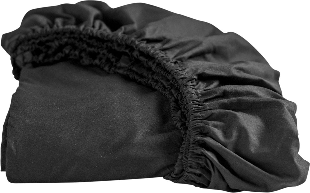 Cinderella hoeslaken - 1 persoons - jersey - 100% katoen - tot 25 cm hoog - zwart