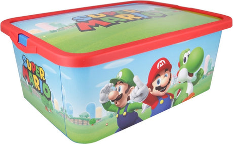 Markenlose Sans-Marque-Aufbewahrungsbox 13 l Super Mario – Rot Blau