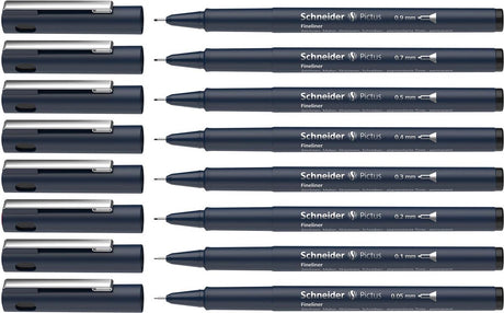 Schneider Schreibgeräte Schneider Fineliner – Pictus – Schwarz – Set mit 8 Stück – S-197598