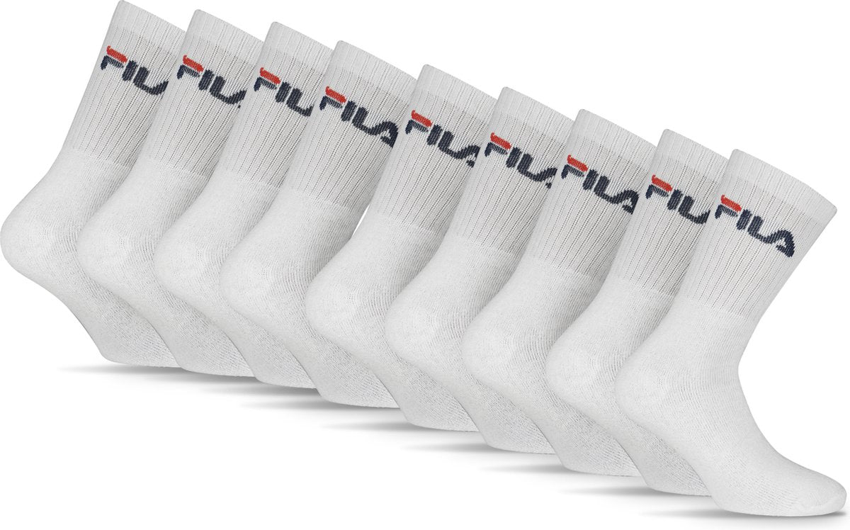 Fila Tennis-Sportsocken – Größe 43 46 – 9er-Pack – weiß