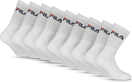 Fila Tennis-Sportsocken – Größe 43 46 – 9er-Pack – weiß