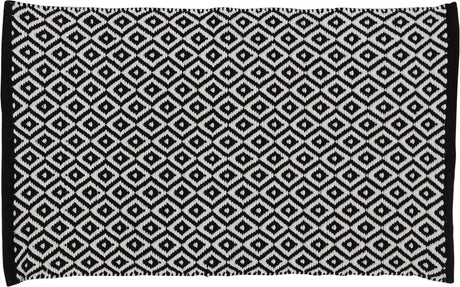 Differnz wales badmat 100% katoen zwart wit 50 x 80 cm