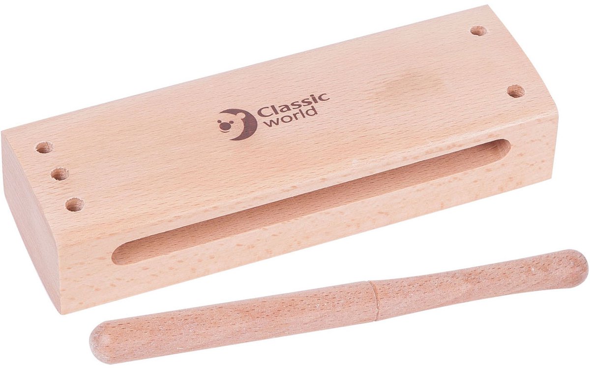 Klassischer Welt -Holz -Tonblock mit Stagstok