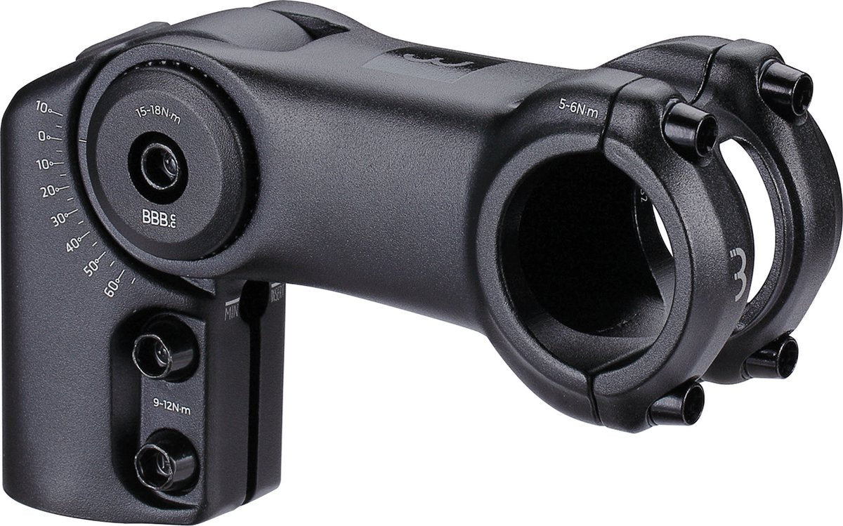 Bbb cycling stuurpen verstelbaar 80mm - verstelbare stuurpen racefiets, e-bike mtb - 31.8mm stuurpenverlenger - -40° +60° hoek - highfix - bhs-35