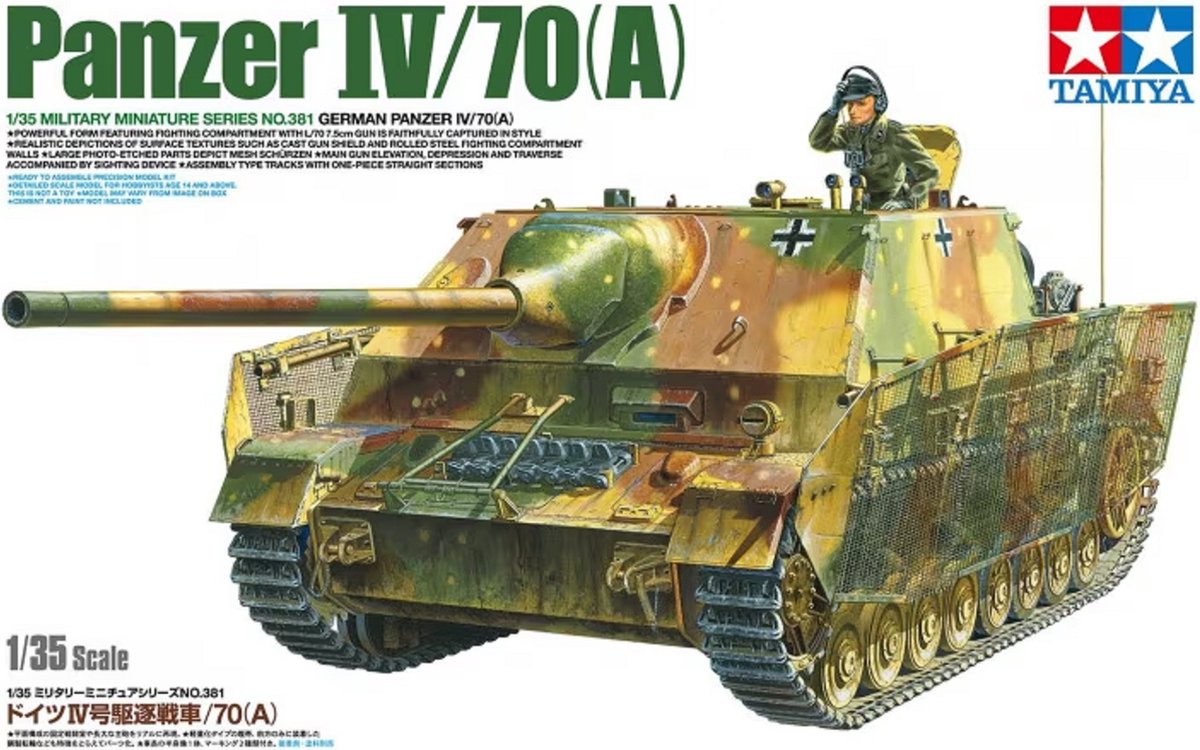 Tamiya Modellbausatz Militärfahrzeuge – 35381 Jagdpanzer IV 70(a) – sd.kfz.162 1 Kunststoff – 1:35 – Modellbau