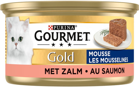 Gourmet Gold Mousse - Nassfutter für Katzen - Lachs - 24 x 85 g