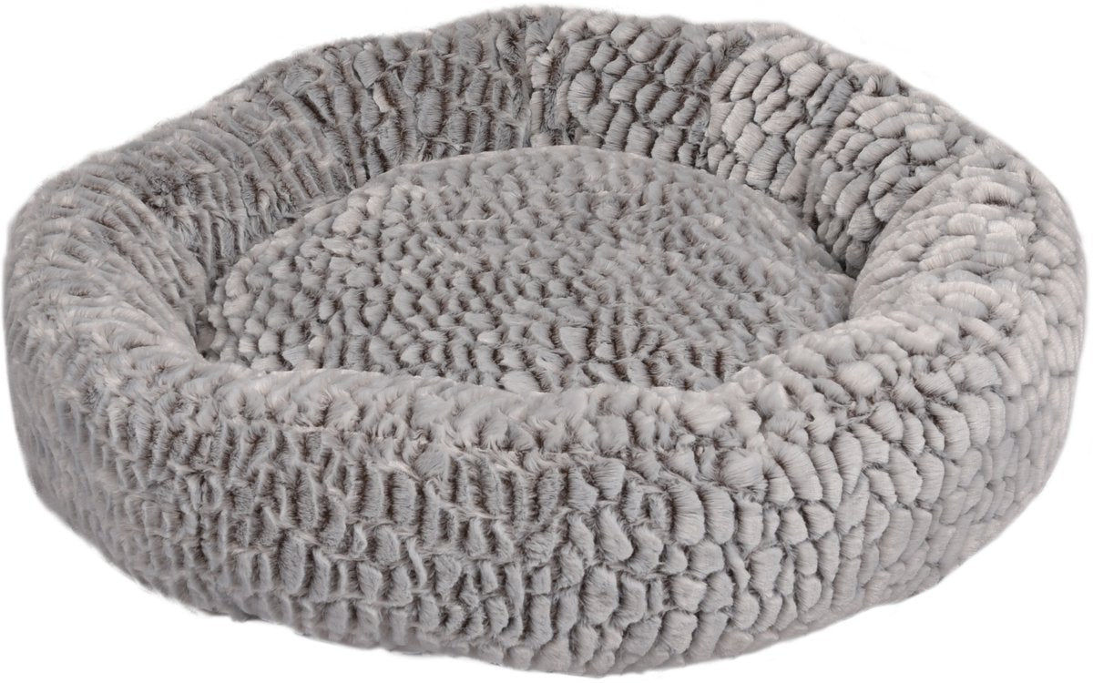 Flamingo mand snoozzy rond - grijs - 70 x 70 x 18 cm - zachte mand voor honden en katten