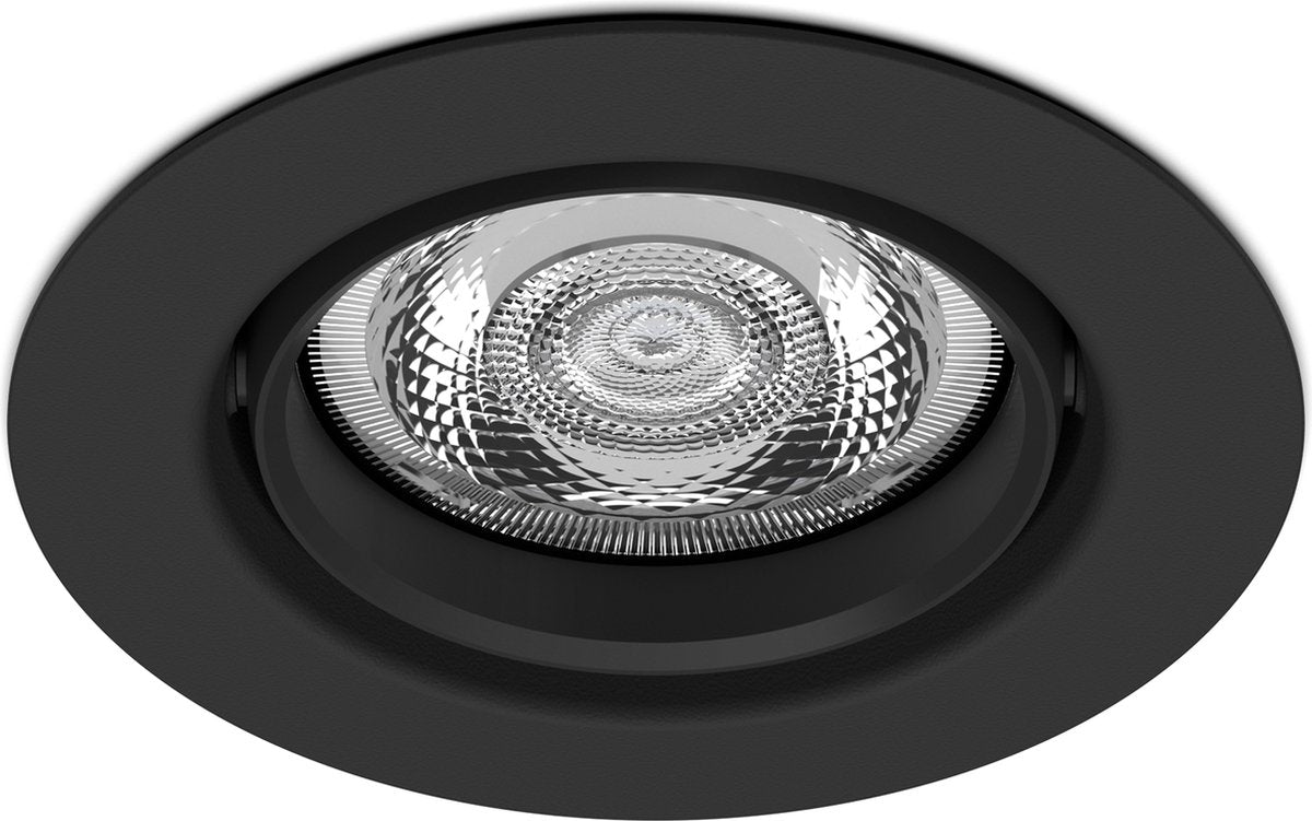 Philips led philips impala inbouwspot - 1-lichts - zwart - rond
