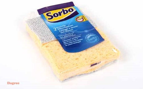 Kratzfreier Scheuerschwamm von Sorbo – 11x7x4cm – 2 Stück – Reinigungsschwamm für Küche, Bad und Geschirr