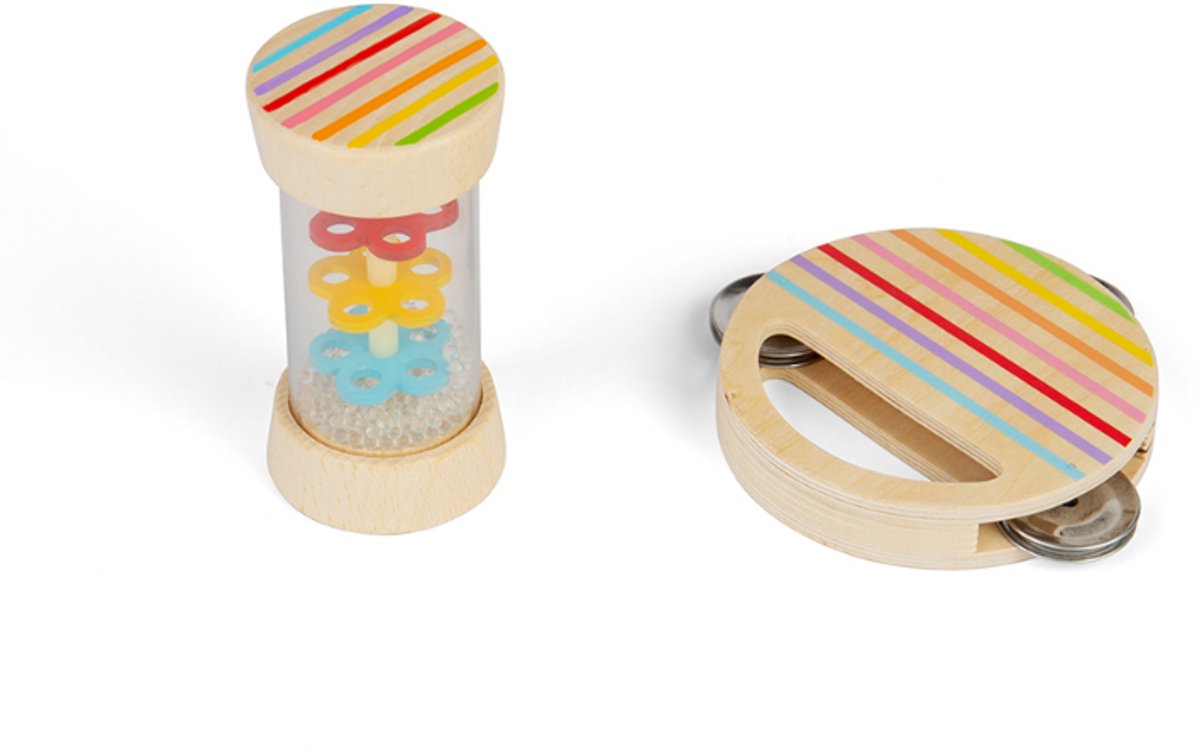 Bigjigs Holzschüttel- und Rollenset, 2-tlg.