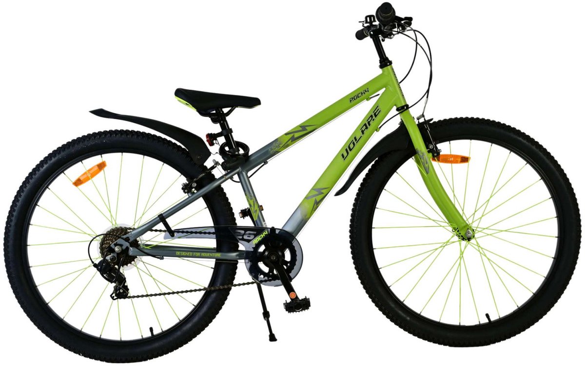 Volare Rocky Kinderfahrrad – 26 Zoll – Grün – 7 Gänge