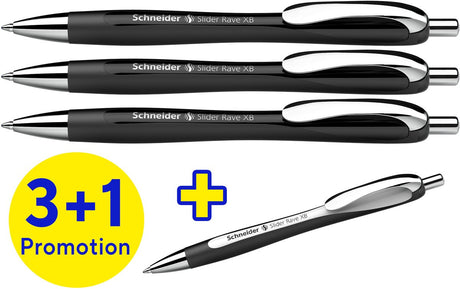 Schneider Schreibgeräte Schneider Kugelschreiber – Slider Rave Trend – Feder xb – Sortierbox 3 + 1 gratis – S-132584