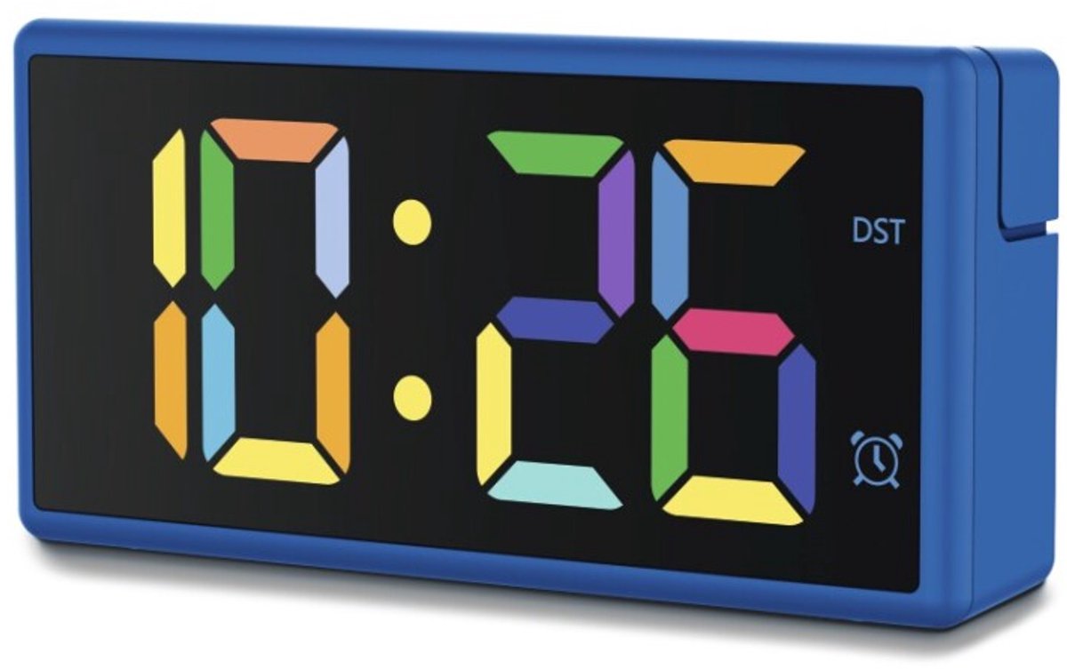 Hama Wecker – Ibiza – mehrfarbiges Display – USB-Ladefunktion – Blau