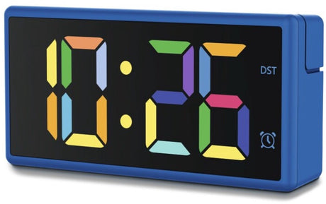 Hama Wecker – Ibiza – mehrfarbiges Display – USB-Ladefunktion – Blau