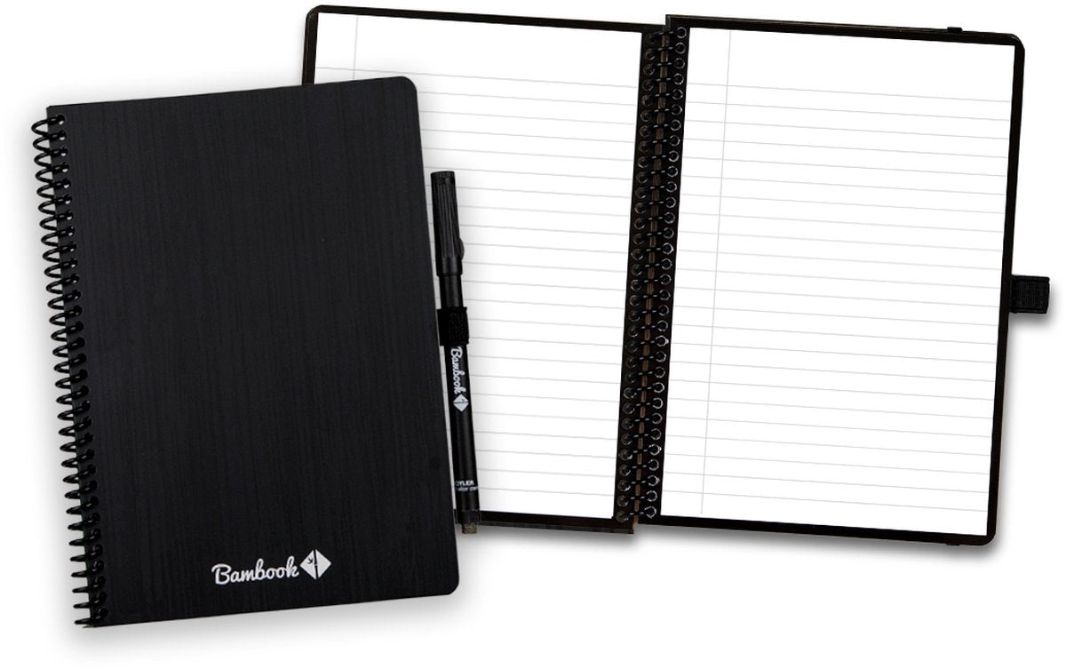 Bambook classic uitwisbaar notitieboek original - a5 - gelinieerde pagina's - duurzaam, herbruikbaar whiteboard schrift - met 1 gratis stift