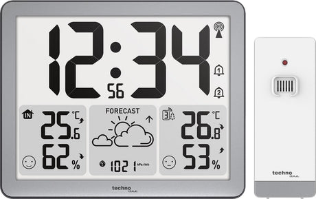 Technoline Wetterstation – ws 6780 – 173 x 140 x 27 mm – silber – mit 1 Außensensor – tl-ws6780