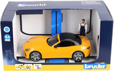 Bruder Spielzeugauto-Servicecenter mit Roadster – Auto-Spielset.