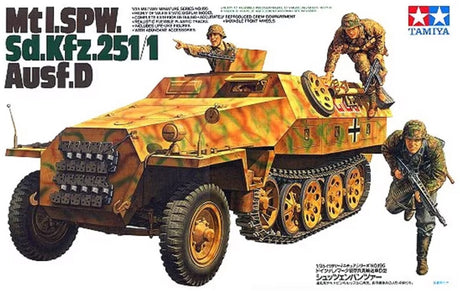 Tamiya Modellbausatz Militärfahrzeuge - 35195 mtl. spw sd.kfz.251 1 ausf.d Pkw aus Kunststoff – 1:35 – Modellbau