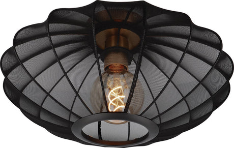 Lucide corina - plafonnière (plafondlamp) - ø 40 cm - 1xe27 - zwart - japandi