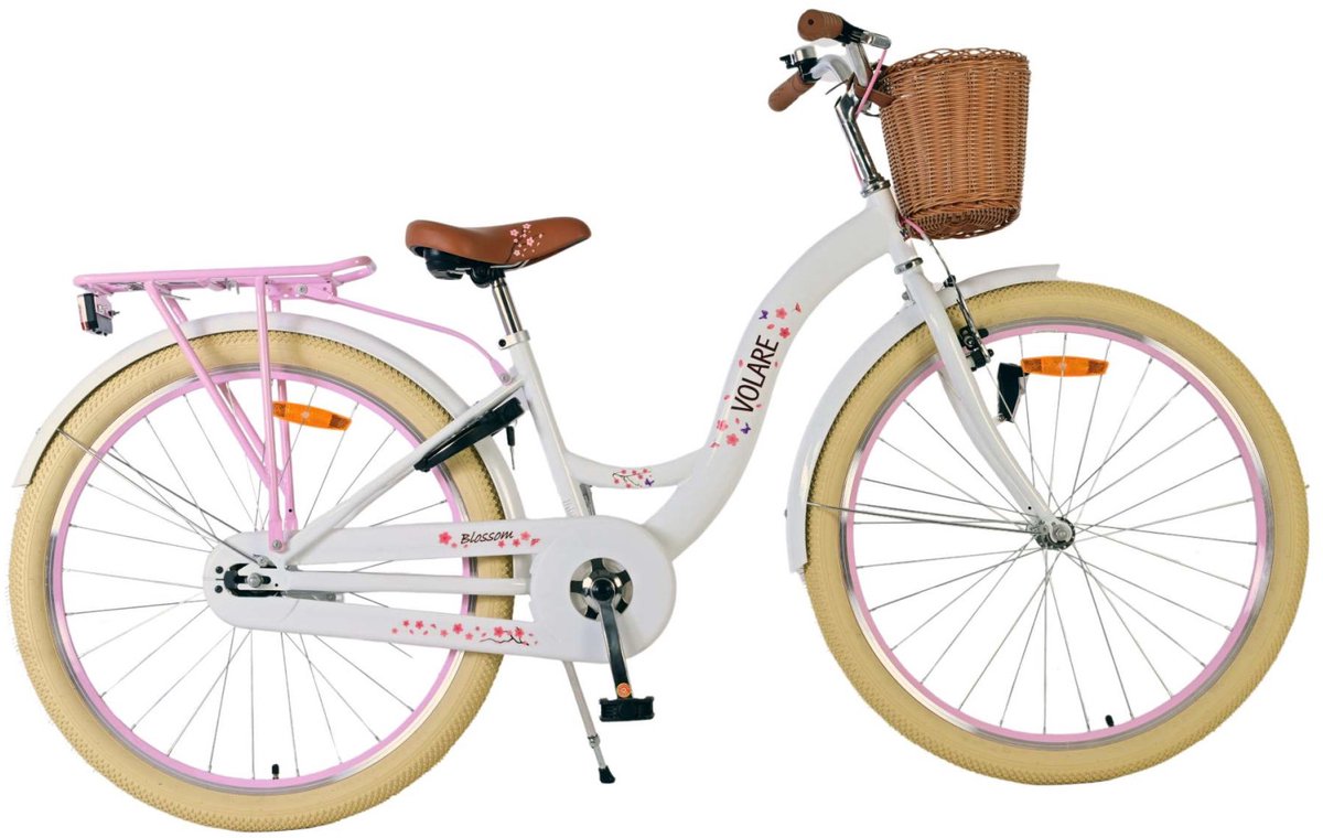 Volare Blossom Kinderfahrrad - Mädchen - 26 Zoll - Weiß