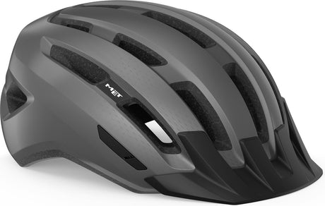 Mit Downtown Fahrradhelm Herren Damen – Fahrradhelm Rennrad Erwachsene – E-Bike – Trekking – Größe S M (52-58 cm) – Grau glänzend (Grau)