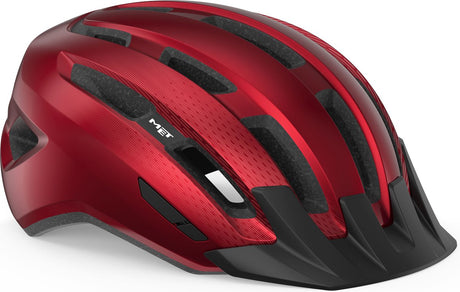 Mit Downtown Fahrradhelm Herren Damen – Fahrradhelm Rennrad Erwachsene – E-Bike – Trekking – Größe M L (58-61 cm) – Rot glänzend (Rot)
