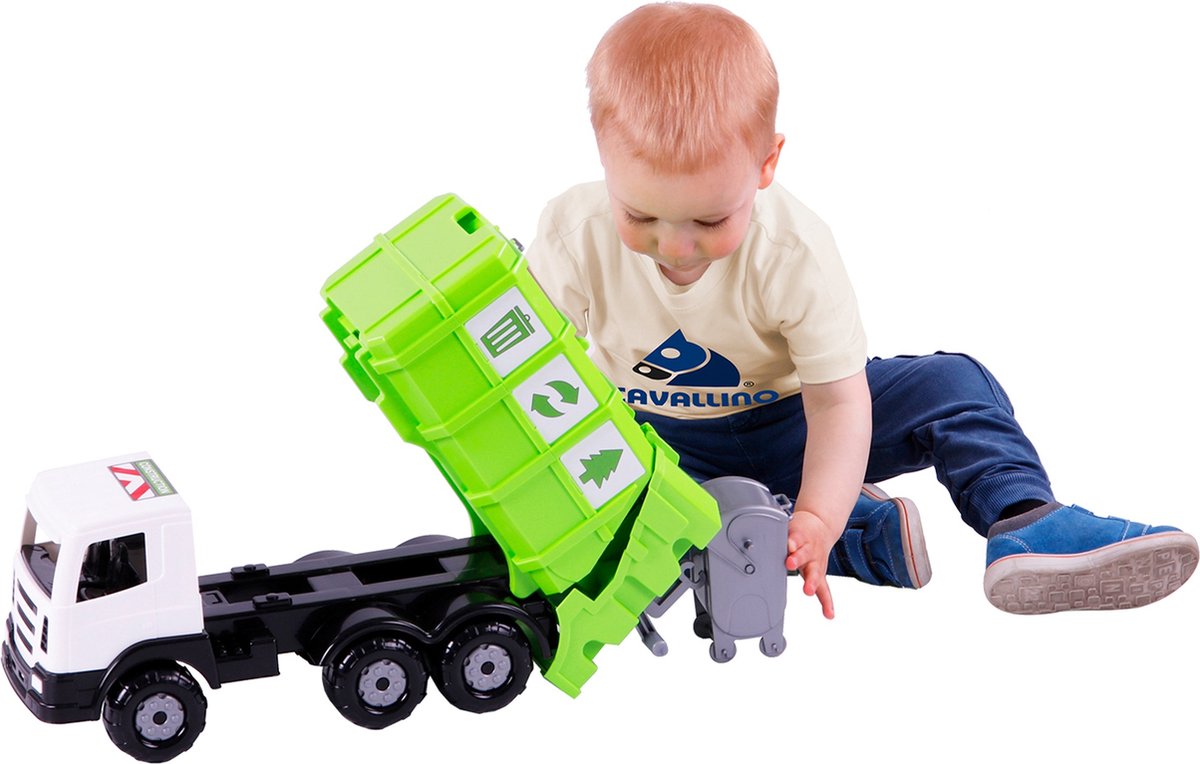 Cavallino XL Müllwagen Grün, 42 cm