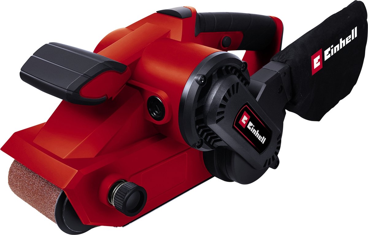 Einhell Elektro-Bandschleifer TC-BS 8038 - 800 W - 380 t min - Schleiffläche: 142x76 mm - Bandgröße: 533x76 mm - inkl. Staubbeutel und 1x Schleifband (k80)