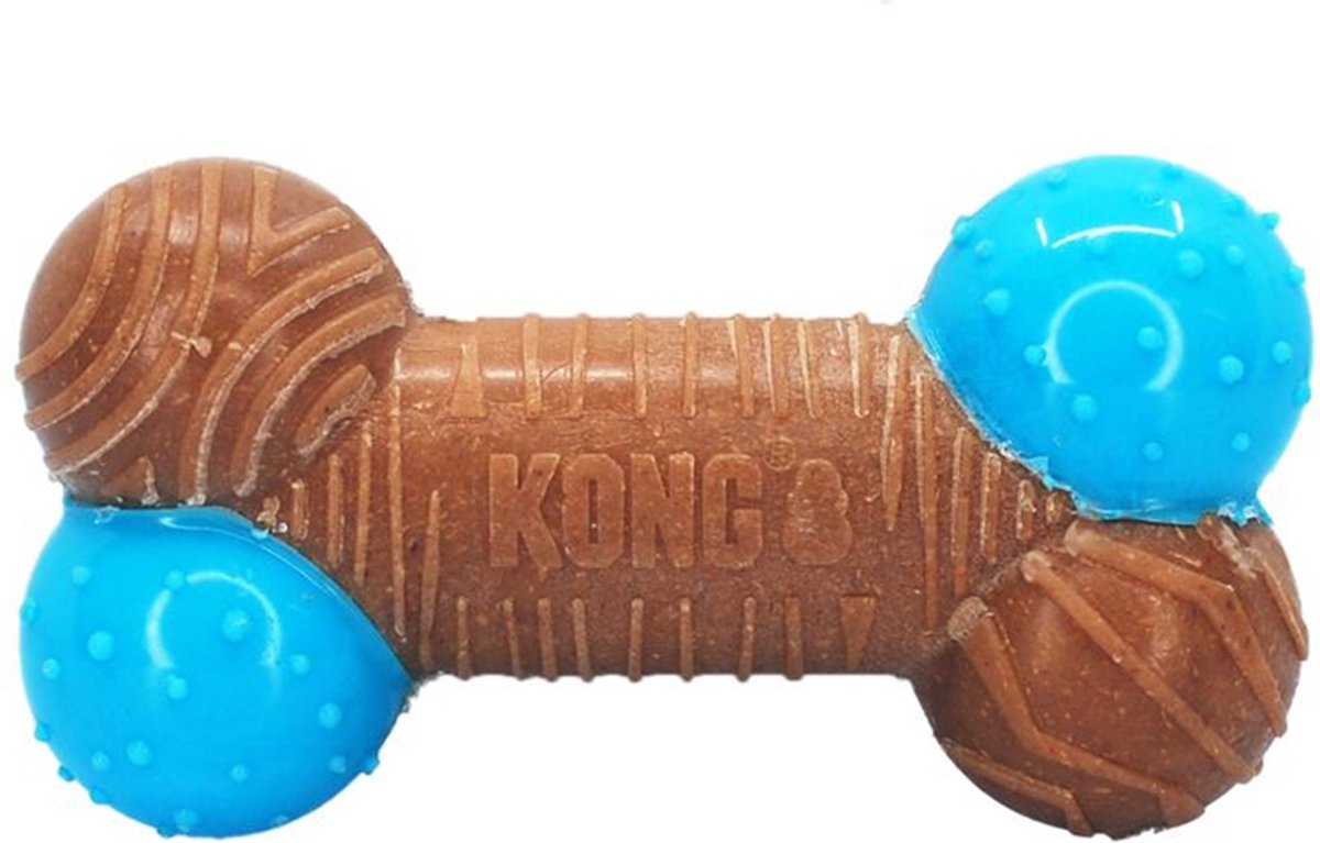 Kong-Kernkraft-Bambusknochen | Starkes Hundespielzeug braun blau