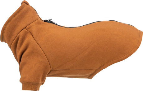 Trixie Hundepullover – Baumwolle Rost 36cm – mit Halsband und 2-Wege-Reißverschluss