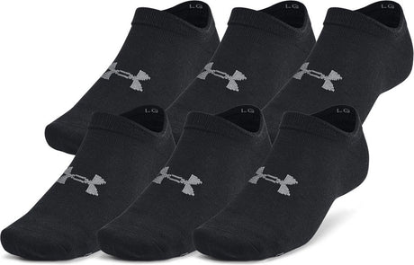 Under Armour ua Essential No Show 6er-Pack Unisex-Sportsocken – Schwarz – Grau