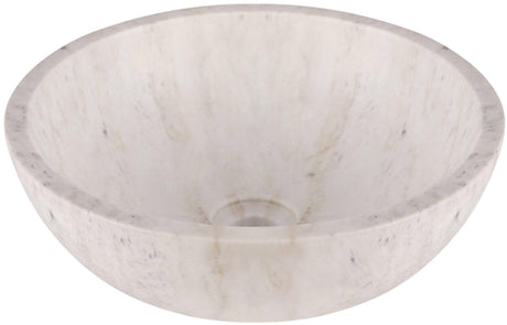 Differnz marmor waskom - 40x40x15cm - rond - marmer - glans wit
