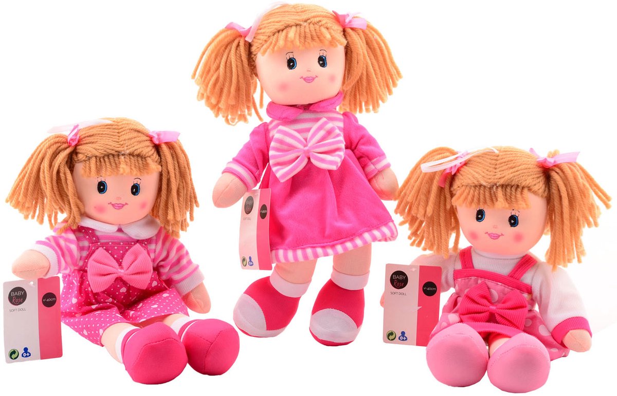 Johntoy Baby Rosenlappenpop Pink, 40 cm