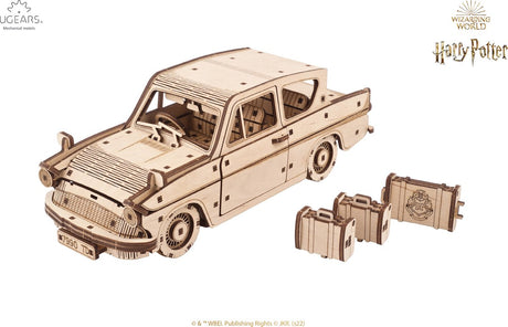 Ugears 3D-Modellbau – Flying Ford Anglia™ – Harry Potter™ – mechanischer Bausatz aus Holz – Lernspielzeug
