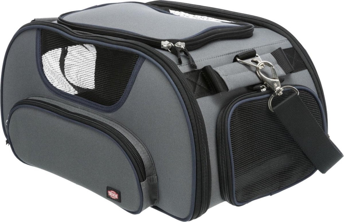 Trixie Hundetasche Flugzeugtasche Flügel grau blau