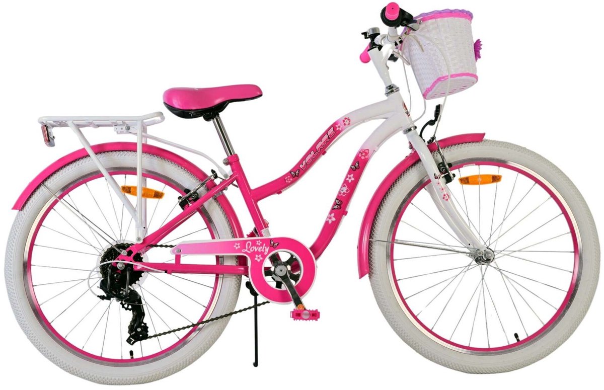 Volare schönes Kinderfahrrad – Mädchen – 24 Zoll – Pink – 7 Gänge