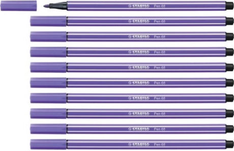 Stabilo Pen 68 – Premium-Filzstift – Lila – Box mit 10 Stück