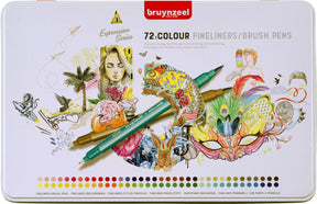 Bruynzeel • Ausdrucks-Fineliner-Pinselstift-Set, 72 Farben