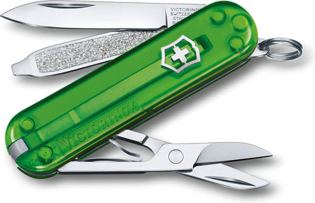 Victorinox klassisches SD transparentes Taschenmesser – grüner Tee – 7 Funktionen