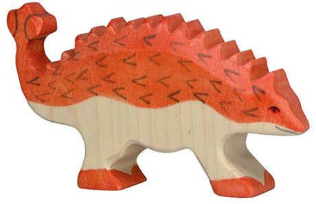 Holztiger Dinosaurier - Ankylosaurus - 13x2x7cm - Holzfigur - handgefertigt