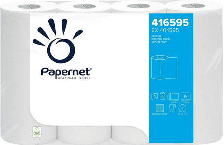 Papernet-Küchenrolle | 2-lagig | 64 Blatt | Packung mit 4 Rollen