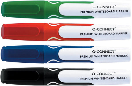 Q-connect Premium-Whiteboard-Marker | runde Spitze | Set bestehend aus 4 Teilen in verschiedenen Farben