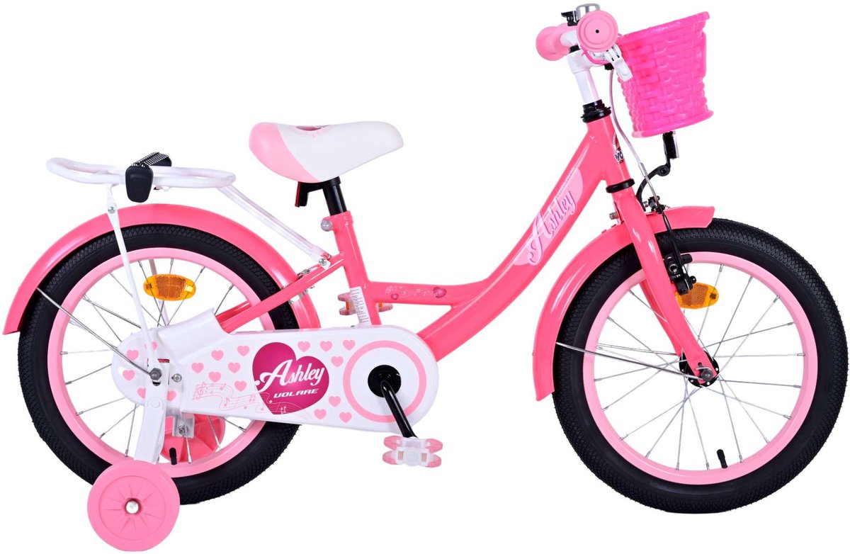 Volare Ashley Kinderfahrrad – Mädchen – 16 Zoll – Rosa Rot