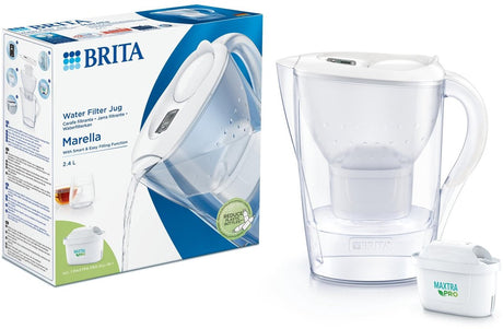 Brita - Wasserfilterkanne - Marella Cool - 2,4l - Weiß - inkl. 1 Maxtra Pro All-in-1-Filterkartusche