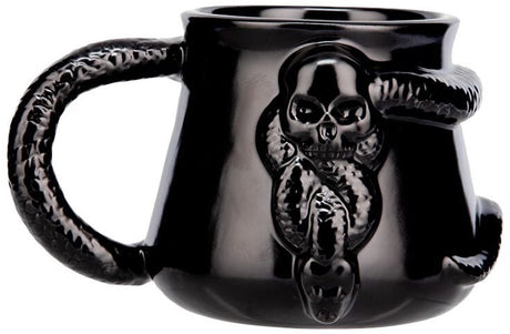 Paladone Harry Potter Dark Mark Becher mit Nagini-Griff – offiziell lizenzierte 400 ml schwarze Keramiktasse –