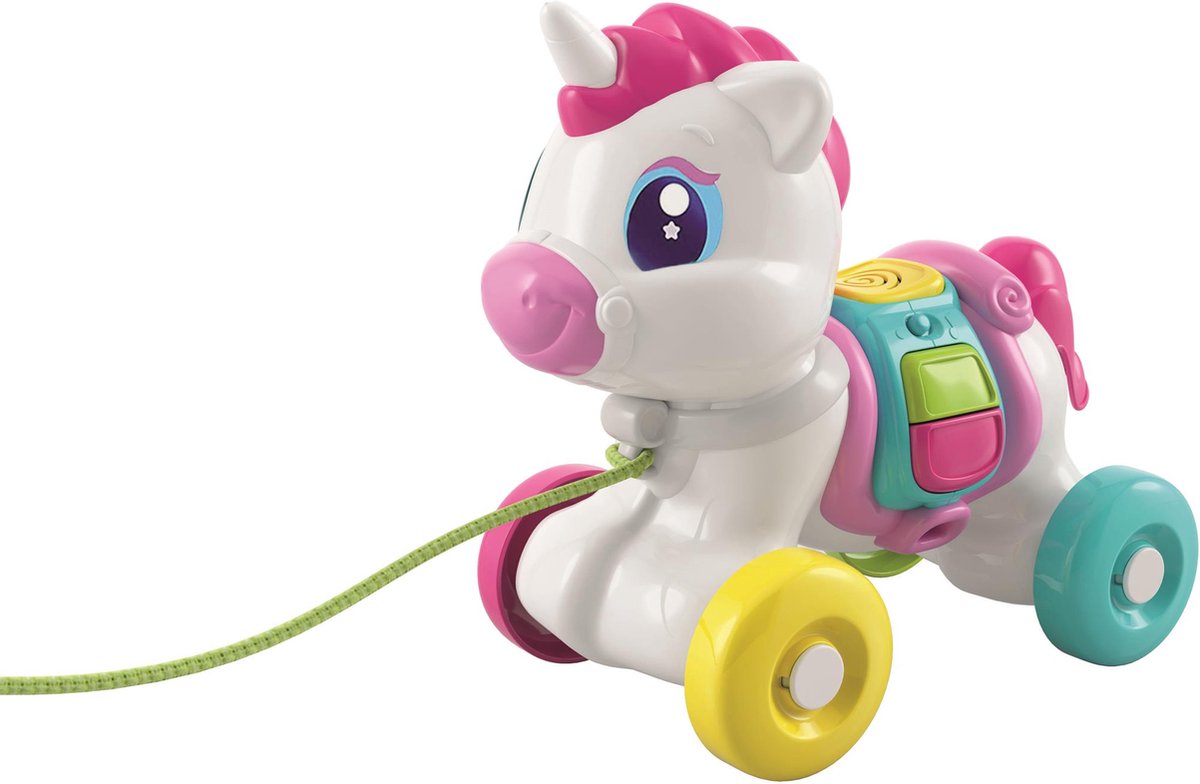 Clementoni – interaktives Einhorn mit Zugschnur – mit Sound – ab 6 Monaten